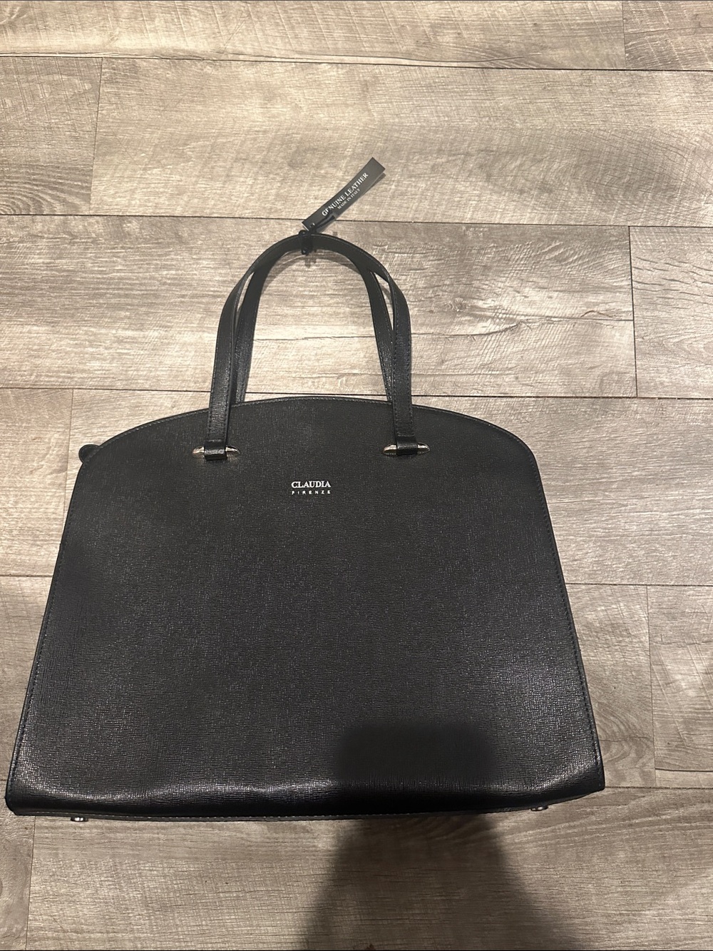 Claudia Firenze Black genuine Leather Tote Bag
